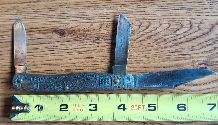 Vintage Imperial Ingersoll Rand AJ Foyt Jr 4 Time Indy 500 Winner 3-Blade Knife - Image 4 of 4
