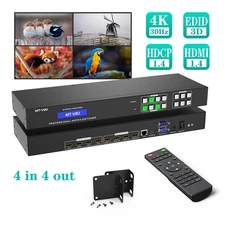 MT-VIKI 4x4 HDMI Matrix Switch 4K 30hz 4 in 4 out Switcher 3D with Web GUI RS232