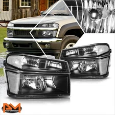 For 04-12 Chevy Colorado/GMC Canyon Bumper Headlight/lamps Clear Corner Black
