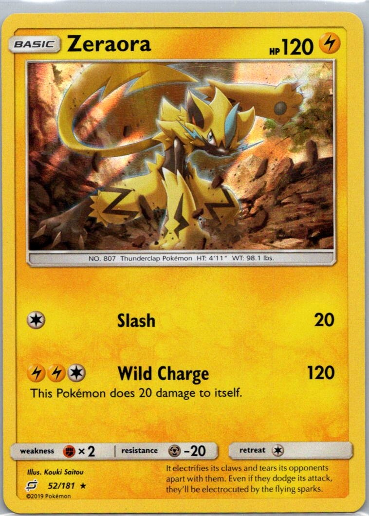 Pokemon TCG Zeraora 52/181 Team Up Holo NM