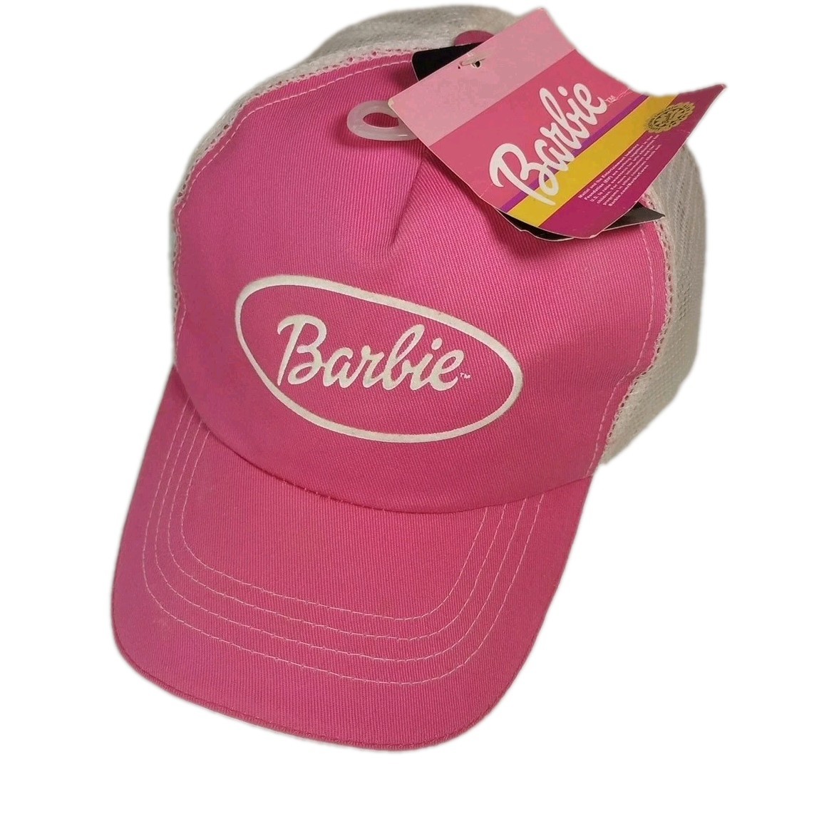 Barbie Baseball Cap, Barbie Baseball Hat, Barbie Hat, Pink Baseball Cap Barbie Classic Logo Pink Baseball Hat | Mattel Creations main image 4