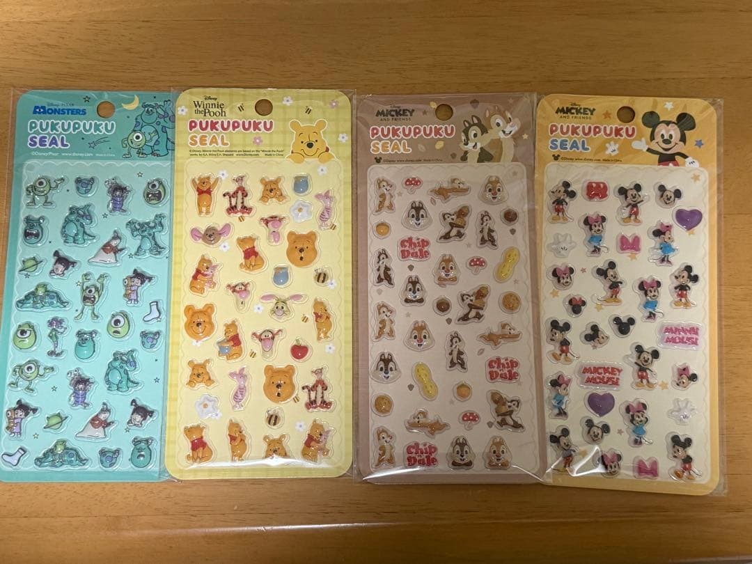 Disney Sticker Set - Monsters Inc, Pooh, Chip & Dale, Mickey & Minnie Used
