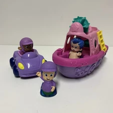 Mattel Bubble Guppies Roll N Go Race Car Boat and Rolling Figures Molly & Gil