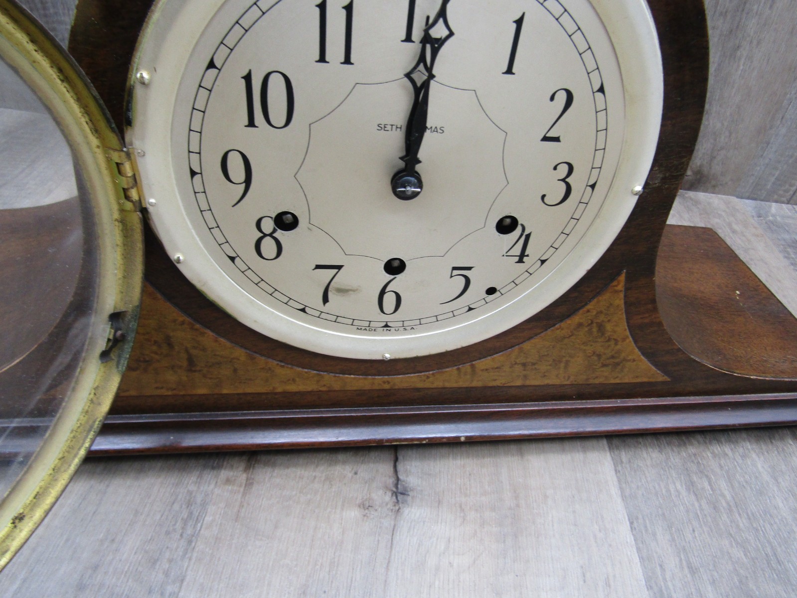 Seth Thomas Tambour Mantle Clock #124 Works Nice condition No. 56 Chime VIDEO