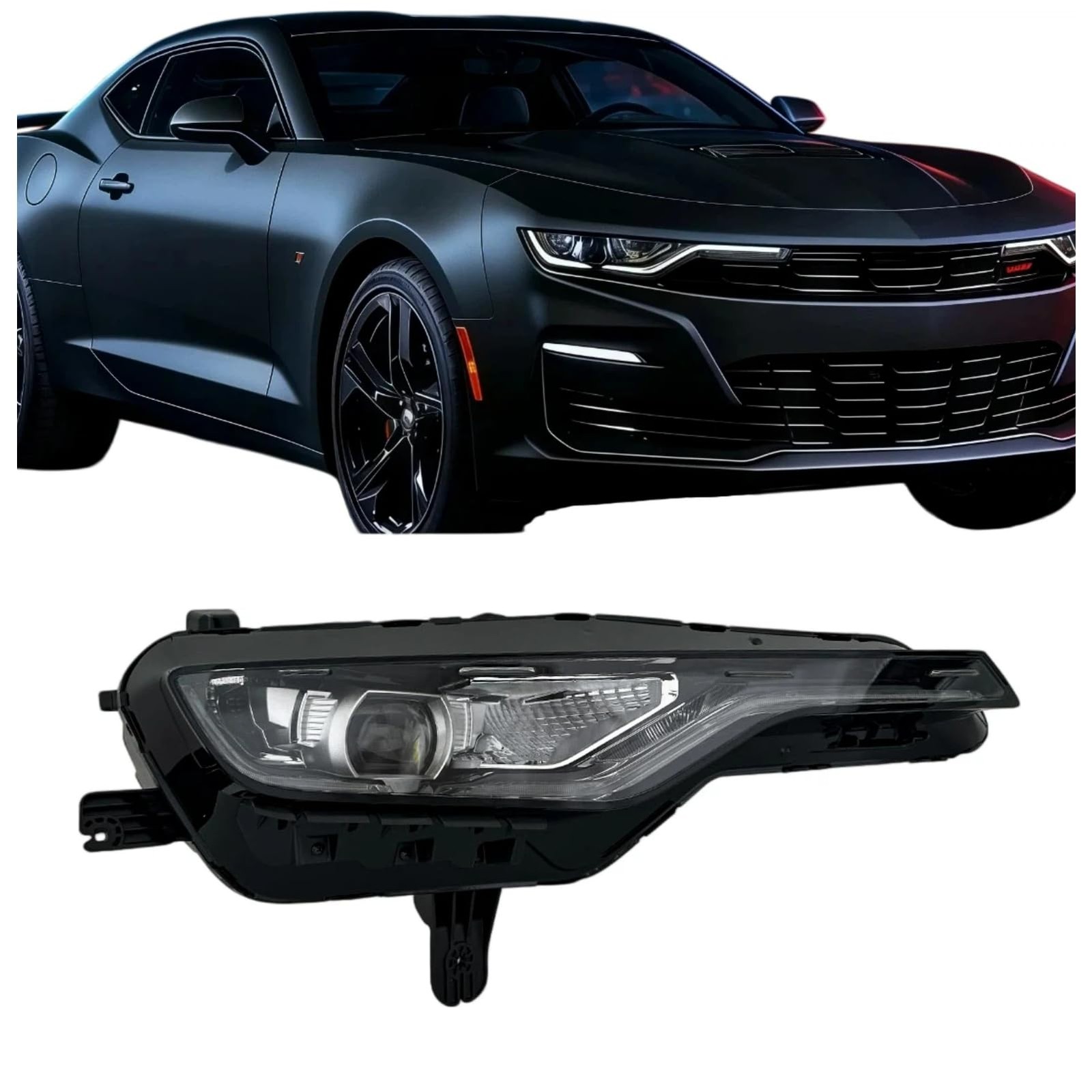 for Camaro 2019 2024 Full LED Headlight DRL Black Housing Right Passenger Side