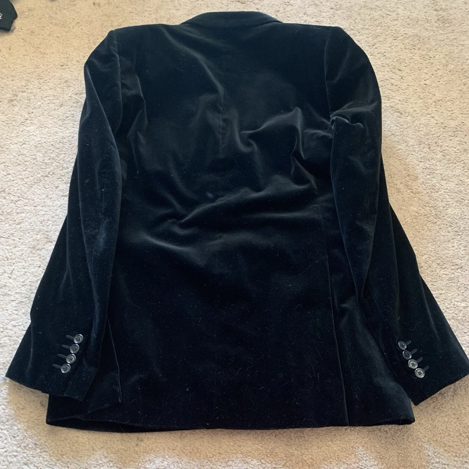 Chaqueta Blazer BURBERRY London Terciopelo Negro Para Hombre Talla 54 R 100% Algodón Foto 2 de 4