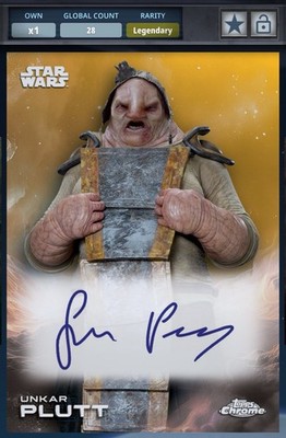 Star Wars Card Trader Chrome 2025 Legendary Gold Simon Pegg Unkar Plutt 50cc