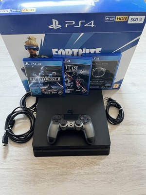 Sony PlayStation 4 Slim 500GB Schwarz mit 1 Controller und drei Spielen