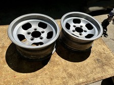 2 14 X 6.75 Vintage Aluminum Slot Mag Wheels Uni Lug 2 14 X 6.75 Vintage Aluminum Slot Mag Wheels Uni Lug
