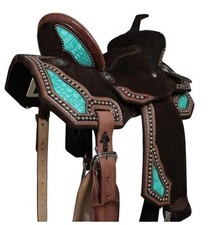 Horse Saddle Barrel Racing Leather Western Wooden Tree Racer Trail Equestrian