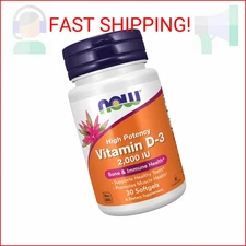 NOW Foods Supplements, Vitamin D-3 2,000 IU, High Potency, Structural Support*, 