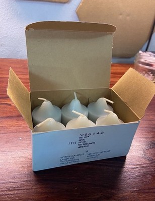 PartyLite Relax Scented Votive Candle Light Blue Wax Round V06142 Pack of 6