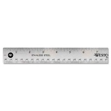 Westcott Stainless Steel Ruler 15" Non Slip Cork Backing Office School Home