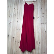 NWT Lulus Cause for Commotion Red Pleated Bustier Maxi Dress Gala Banquet Size S