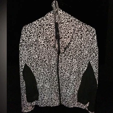 Fabletics Athletic Full Zip Jacket Geometric Reflective Lightweight Active Large