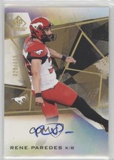 2021 SP Game Used Edition CFL Gold 28/115 Rene Paredes #A-RP Auto 0c3