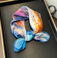 100 Mulberry Silk Scarf Bandana 53X53cm Shawl Neckerchief house Print Wrap new