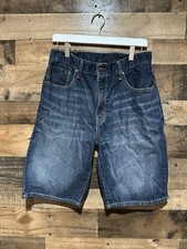 Levis 569 Denim Shorts Mens 32 Dark Wash Baggy Wide Leg Skater Y2K Grunge 2000s