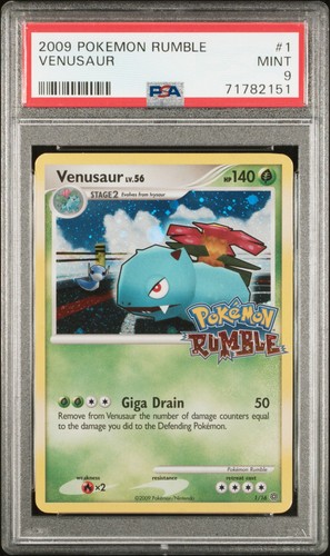 PSA 9 Venusaur Pokemon Rumble 1/16 MINT Graded Pokemon Card