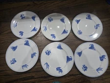 VINTAGE SHANGHAI TANG FINE BONE CHINA PORCELAIN Set Of 6 PLATEs