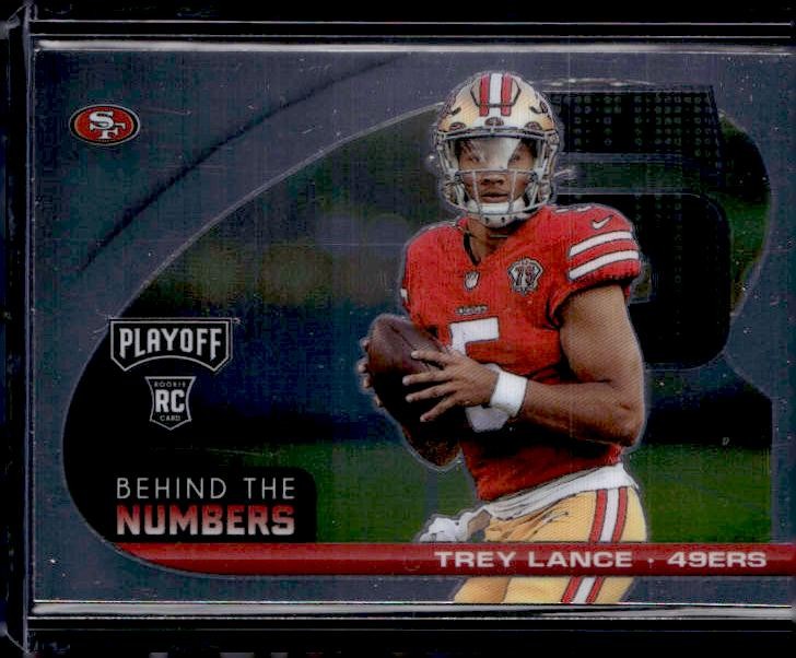 2021 Panini Playoff #BTN-TLA Trey Lance Behind the Numbers Silver