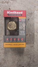 Kwikset Signature Series Deadbolt Keyed One Side Polished Brass Security Resist