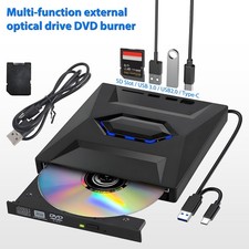 External CD DVD Drive for PC Laptop Windows 11 /10 USB 3.0 Burner Reader Writer