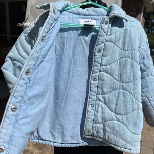 Zara Disney Minnie Mouse Girls' Jean Jacket Pink, Size 3-4 Yr Denim Puffer Coat - Picture 5 of 5