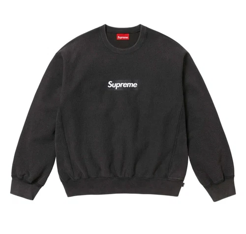 Logo Supreme Box col rond lavé noir XL BOGO SS25 en main expédié aujourd'hui !