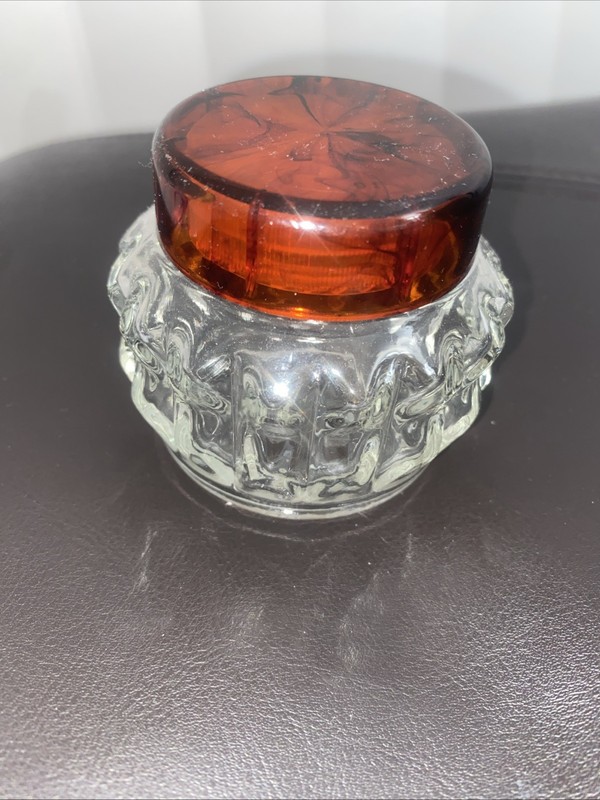 Vintage Rare AVON NURTURA Replenishing Face Cream Glass Vanity Empty Jar