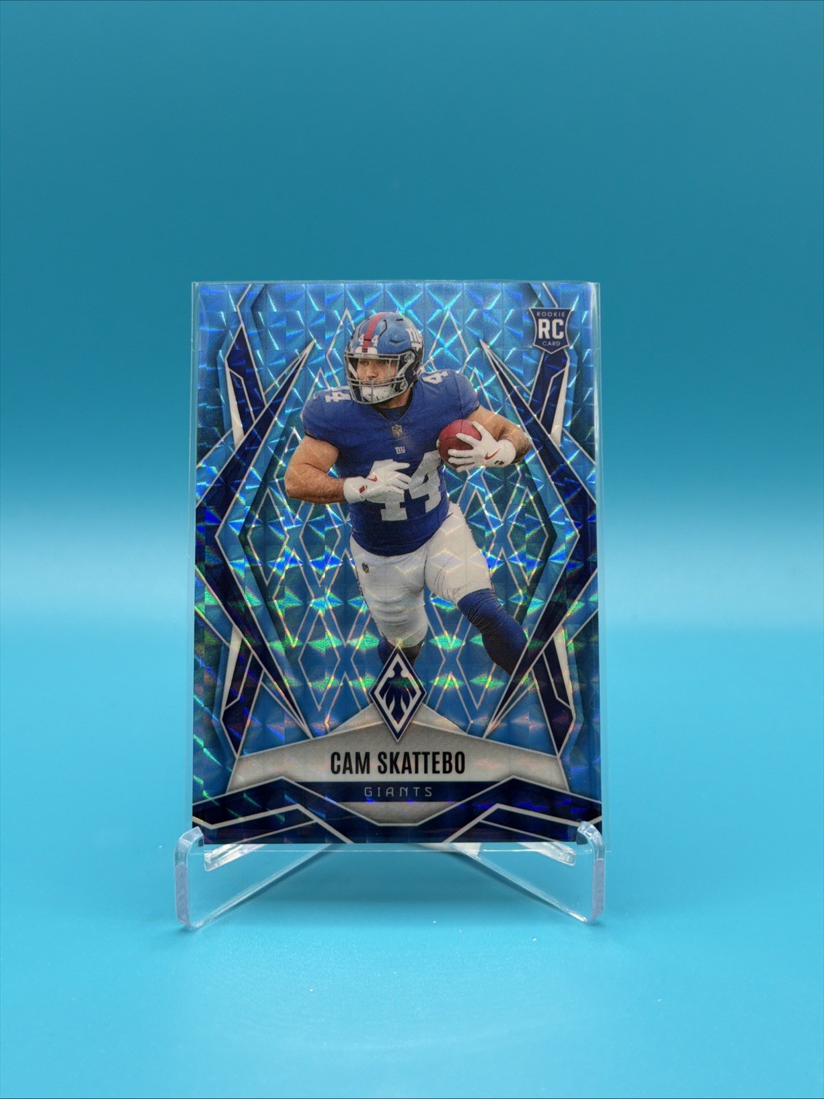 2025 Panini Phoenix - Rookies Cam Skattebo #168 Light Blue Pyramids /385 (RC)