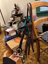 Leather Western Headstall with Snaffle Bit Large Horse Sized