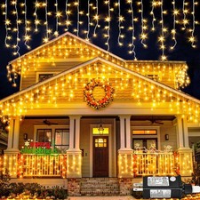 Christmas Lights Outdoor, 66ft 640 LED Icicle Lights for Outside House with Conn
