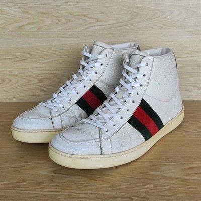 Gucci Dapper Dan White Leather Trainers Men's Shoes Size: EU42.5 US9 UK8.5