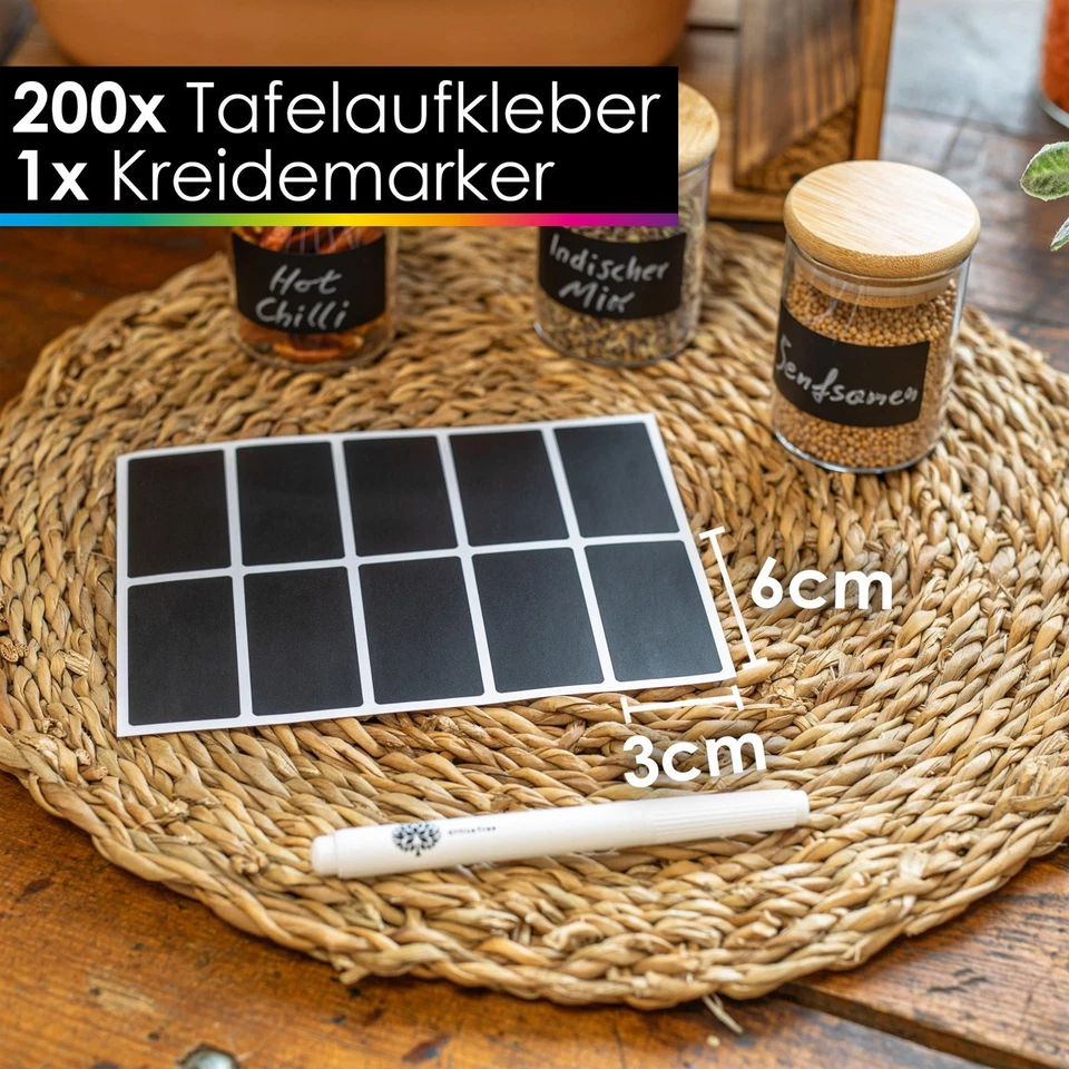200x Tafelaufkleber Wandaufkleber Klebefolie Tafeletiketten selbstklebend Kreide - Bild 2 von 4