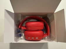 Altigo Wireless Bluetooth Active Noise Cancelling Over Ear Headphones, Red NEW