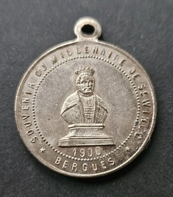 Saint Winoc Bergues 1900 Miracle De La Colme 28 mm Nord religiöse Medaille 