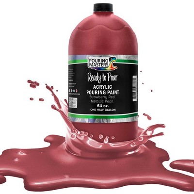 Pouring Masters Strawberry Red Metallic Pearl 64oz Water-Based Acrylic Paint