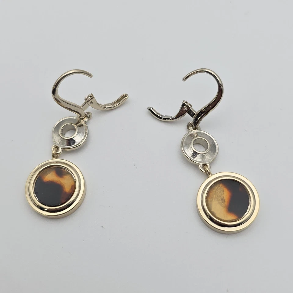 ¡¡Nuevo!! Pendientes Ralph Lauren concha de tortuga moneda gota placa de plata ¡Nuevos con etiquetas! Foto 3 de 4