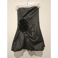 Guess by Marciano Women's Strapless Black Embellished Rosette Mini Dress 5 Party