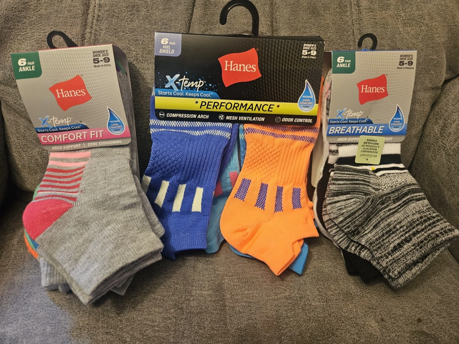 (3) Hanes (18 Pair) of Woman's Ankle & Heel Shield Size 8-12 NEW WITH TAGS H6