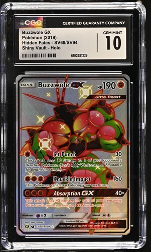 Buzzwole GX SV68/SV94 - Pokémon Hidden Fates: Shiny Vault CGC 10 Gem Mint