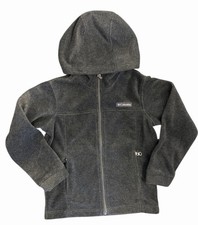 Columbia Youth Small 8 Charcoal GrayFull Zip Hooded Fleece Jacket