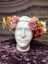 Handmade Artificial Flower Crown - Perfect for Weddings and Renaissance Fairs