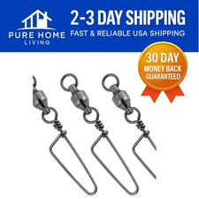 Quick Lock Fishing Swivels - 50 Pack, Black Nickel Coating for Durability