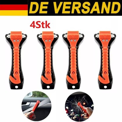 4x Nothammer mit Gurtschneider KFZ Auto Notfallhammer Glashammer Autohammer