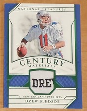 DREW BLEDSOE 2018 Panini National Treasures Century Materials Patch Emerald #1/5