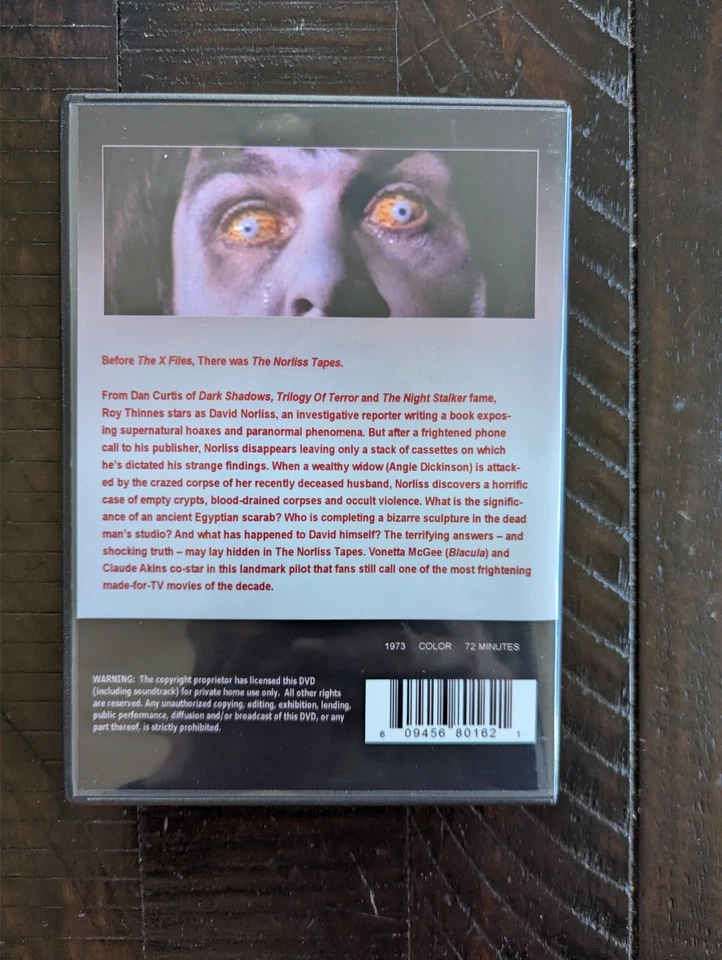 The Norliss Tapes DVD Out of Print RARE Angie Dickinson / Roy Thinnes Cult OOP - Image 2 of 3