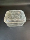 VTG Federal Refrigerator Dish Glass Dish w/ Lid Embossed Fruit No Chips/Cracks