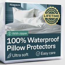 Niagara 4 Pack Waterproof Pillow Protectors King 20x36 Inches Smooth Zipper Prem